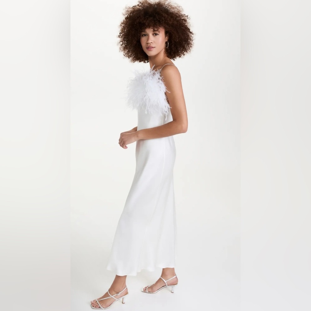 SLEEPER Boheme Slip Dress with Feathers NEW - Picture 4 of 16